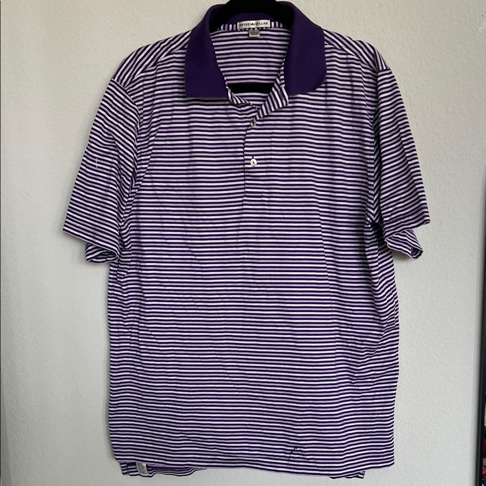 Peter Millar Men’s Purple Striped Polo Shirt